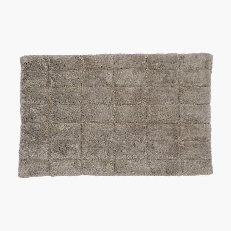 MASPAR Slab Comose Cotton Checked Anti-Slip Bath Mat - 80x50cm