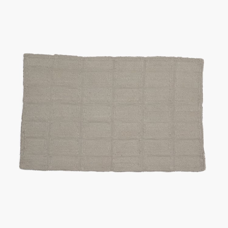 MASPAR Slab Comose Cotton Checked Anti-Slip Bath Mat - 80x50cm