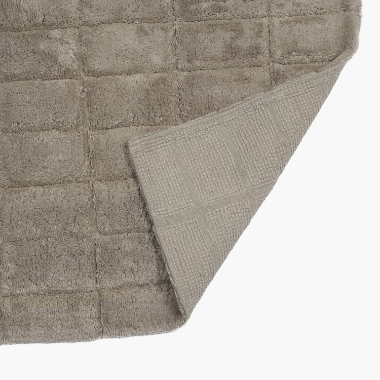 MASPAR Slab Comose Cotton Checked Anti-Slip Bath Mat - 80x50cm
