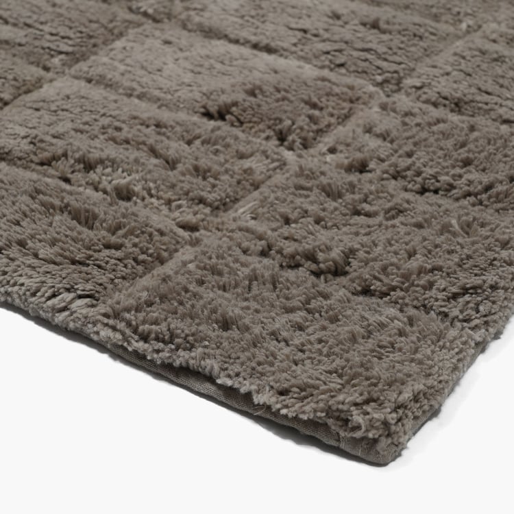 MASPAR Slab Comose Cotton Checked Anti-Slip Bath Mat - 80x50cm