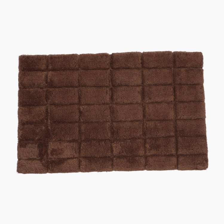 MASPAR Slab Comose Cotton Checked Anti-Slip Bath Mat - 80x50cm
