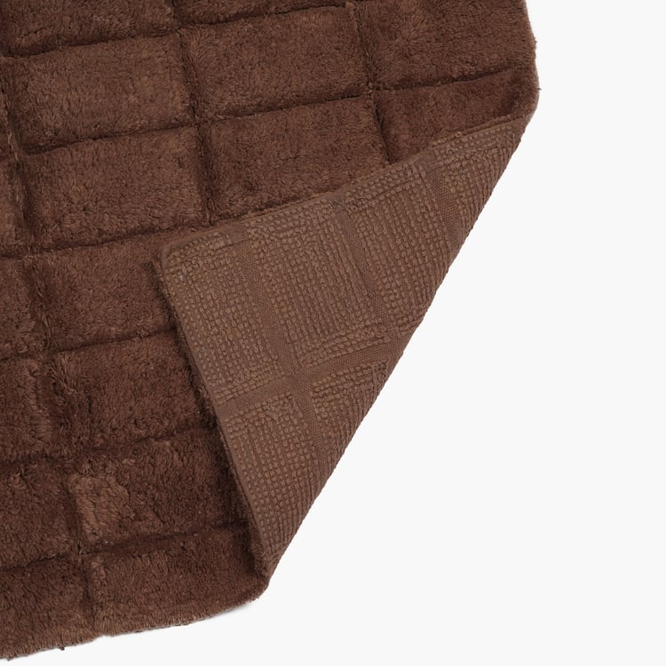 MASPAR Slab Comose Cotton Checked Anti-Slip Bath Mat - 80x50cm