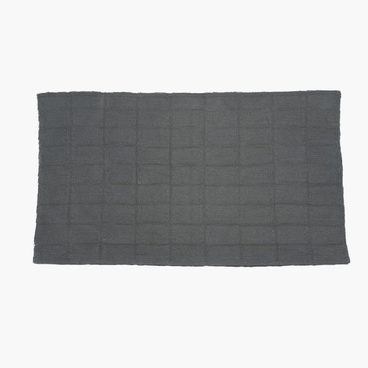 MASPAR Slab Comose Cotton Checked Anti-Slip Bath Mat - 120x70cm