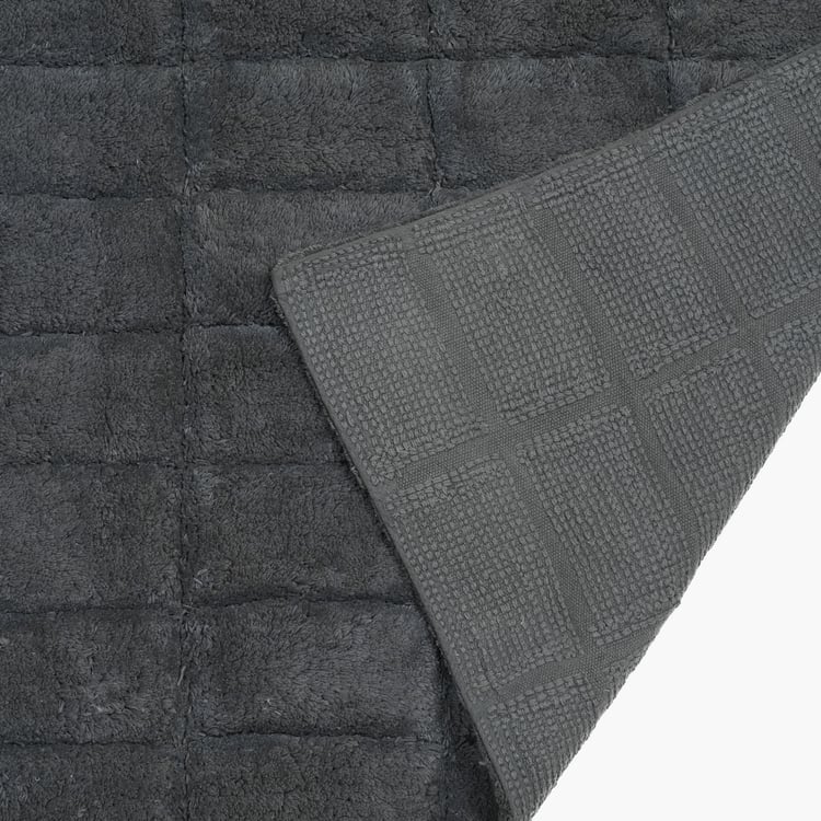 MASPAR Slab Comose Cotton Checked Anti-Slip Bath Mat - 120x70cm