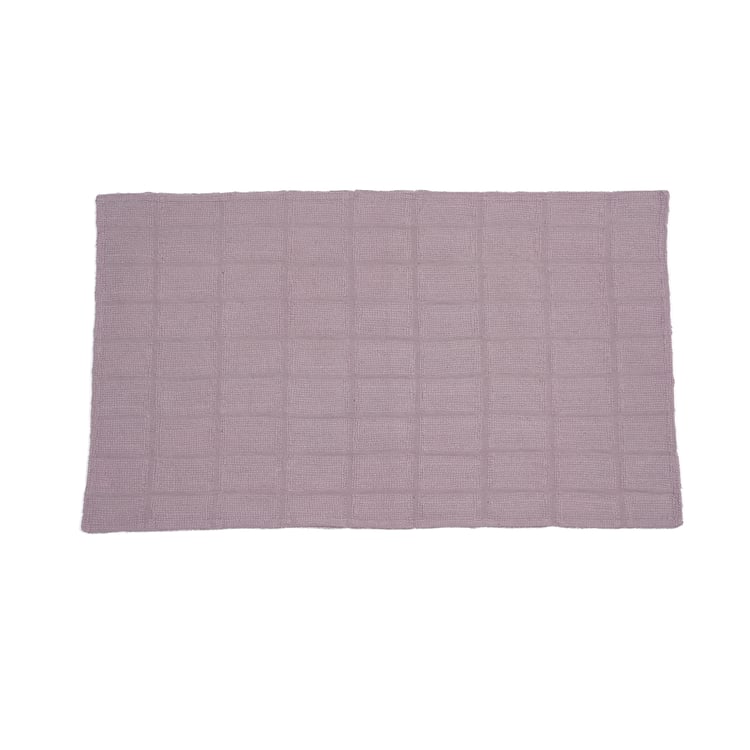 MASPAR Slab Comose Cotton Checked Anti-Slip Bath Mat - 120x70cm