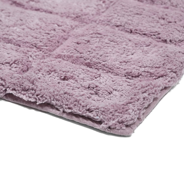 MASPAR Slab Comose Cotton Checked Anti-Slip Bath Mat - 120x70cm