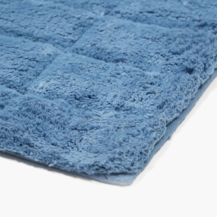 MASPAR Slab Comose Cotton Checked Anti-Slip Bath Mat - 120x70cm