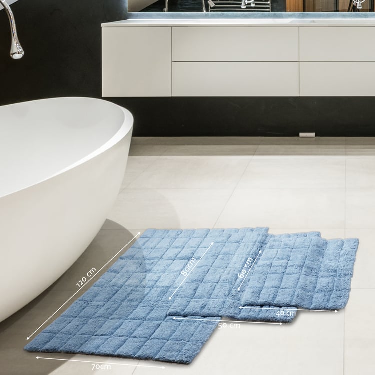 MASPAR Slab Comose Cotton Checked Anti-Slip Bath Mat - 120x70cm