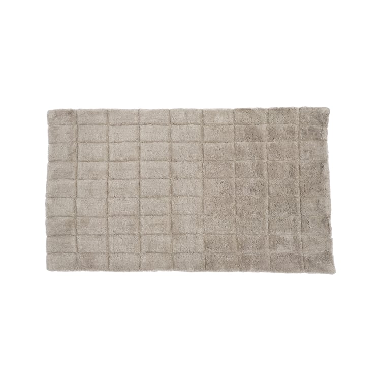 MASPAR Slab Comose Cotton Checked Anti-Slip Bath Mat - 120x70cm