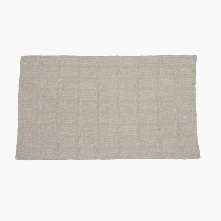 MASPAR Slab Comose Cotton Checked Anti-Slip Bath Mat - 120x70cm