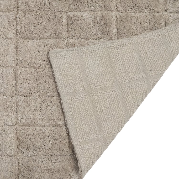 MASPAR Slab Comose Cotton Checked Anti-Slip Bath Mat - 120x70cm