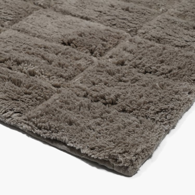 MASPAR Slab Comose Cotton Checked Anti-Slip Bath Mat - 120x70cm