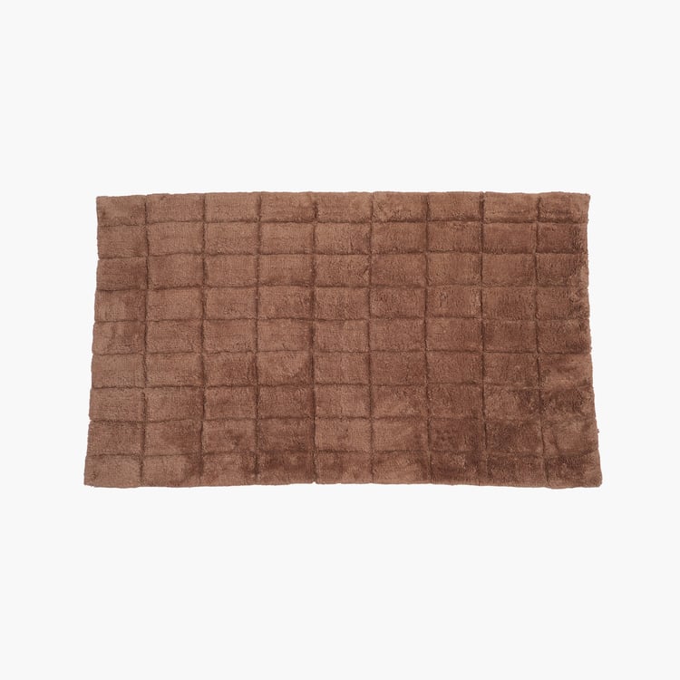 MASPAR Slab Comose Cotton Checked Anti-Slip Bath Mat - 120x70cm