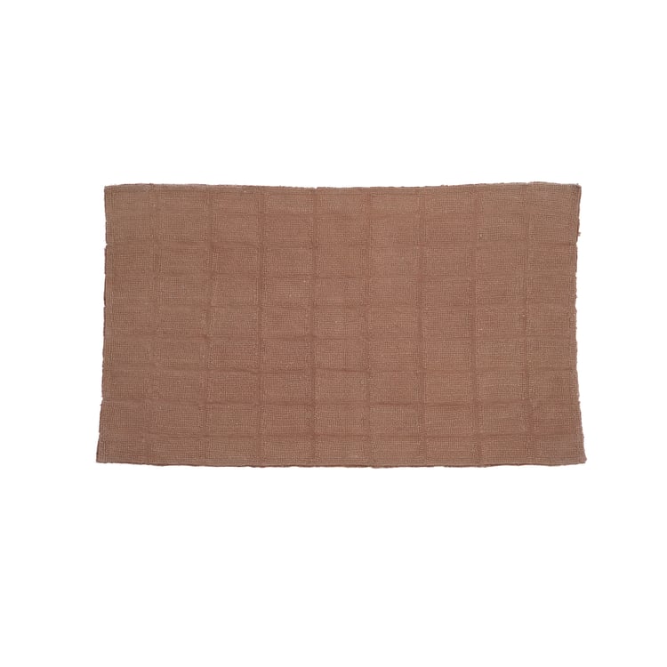 MASPAR Slab Comose Cotton Checked Anti-Slip Bath Mat - 120x70cm