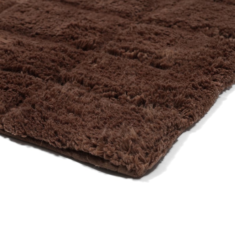 MASPAR Slab Comose Cotton Checked Anti-Slip Bath Mat - 120x70cm