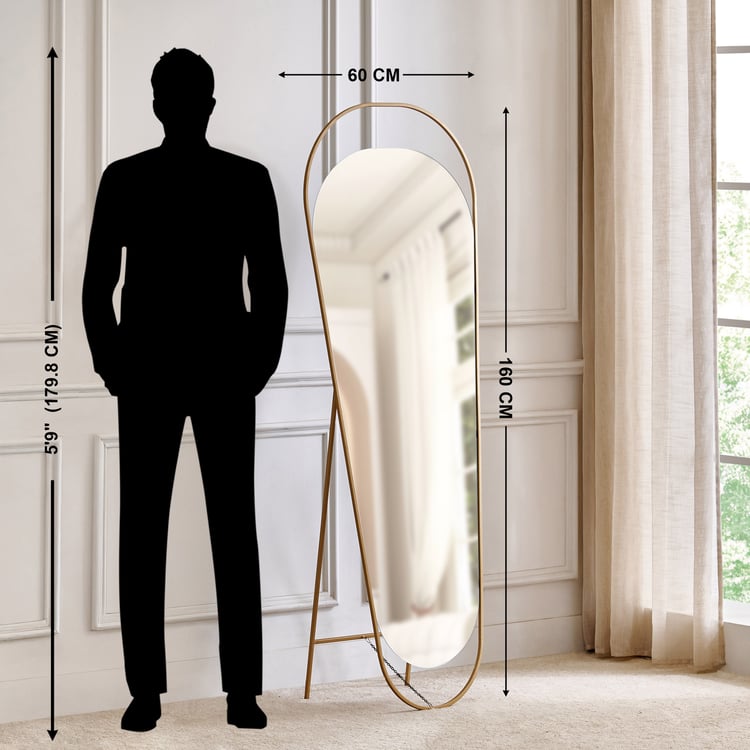 Alchemy Metal Standing Mirror - Gold