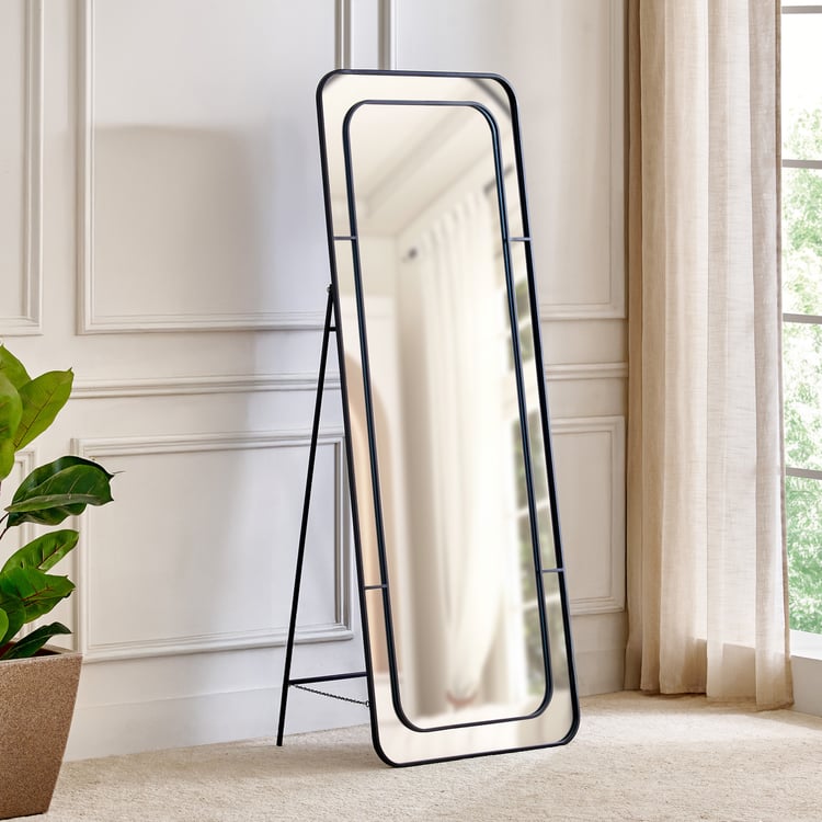 Clair Metal Standing Mirror - Black