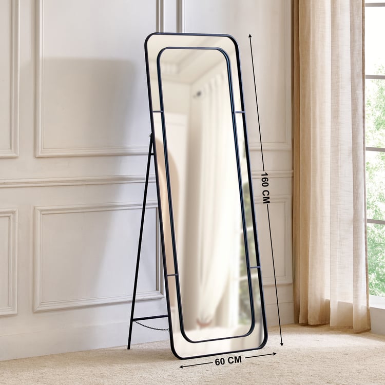 Clair Metal Standing Mirror - Black