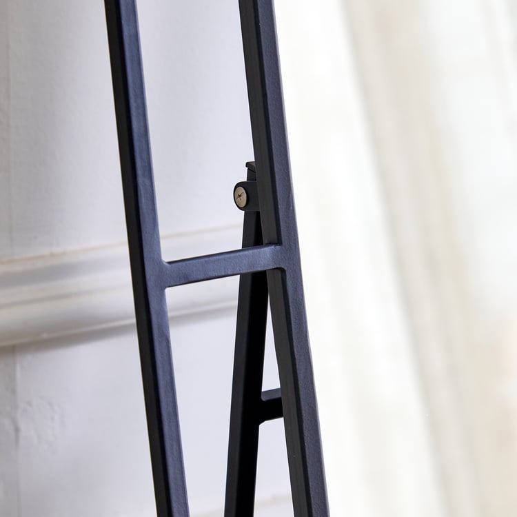 Saga Metal Standing Mirror - Black