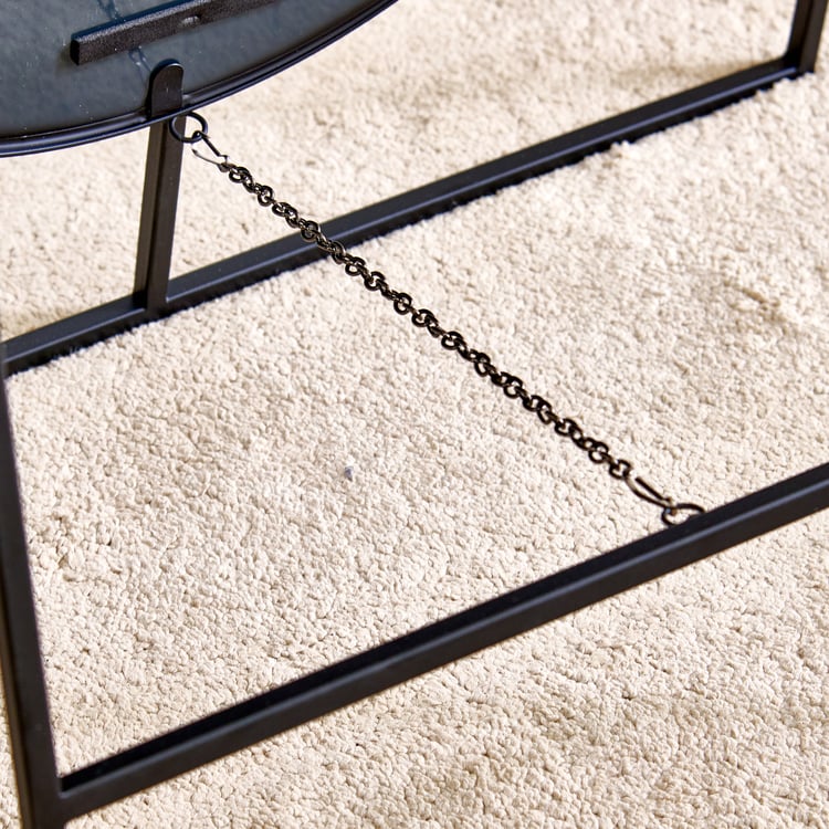 Saga Metal Standing Mirror - Black