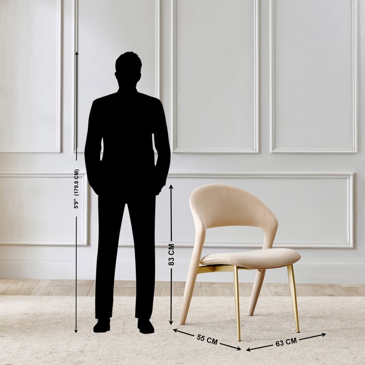 Monalisa Set of 2 Fabric Dining Chairs - Beige