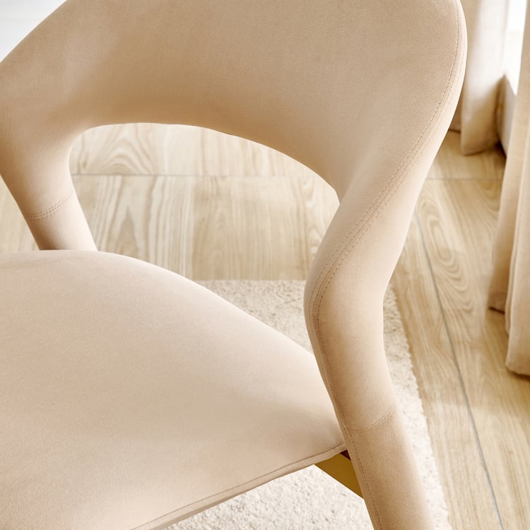 Monalisa Set of 2 Fabric Dining Chairs - Beige