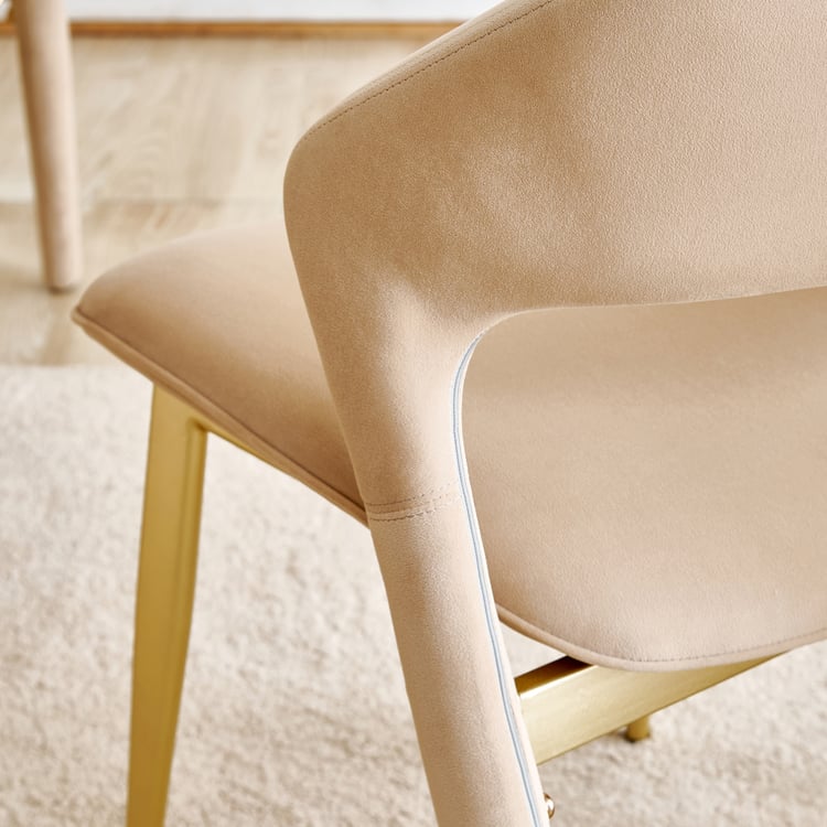 Monalisa Set of 2 Fabric Dining Chairs - Beige