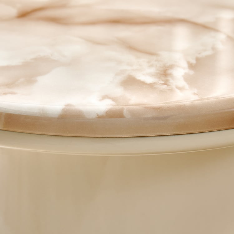 Alchemy Faux Marble Top End Table - Cream