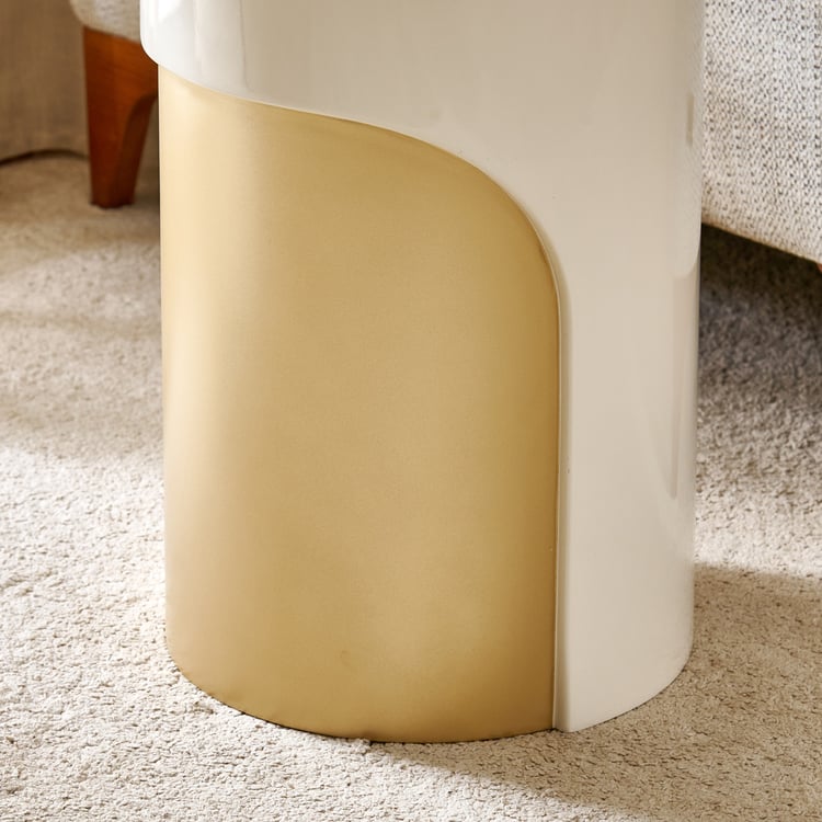 Alchemy Faux Marble Top End Table - Cream