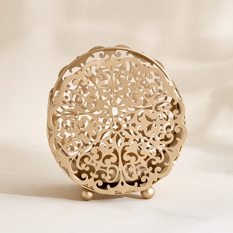 Corsica Nahar Curio Set of 2 Metal Laser Cut T-Light Holders