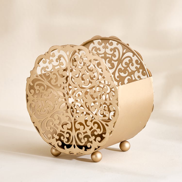 Corsica Nahar Curio Set of 2 Metal Laser Cut T-Light Holders