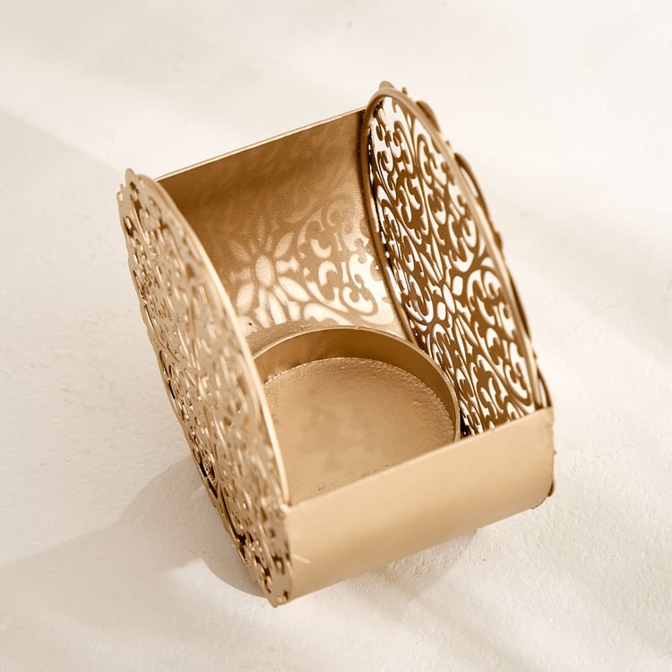 Corsica Nahar Curio Set of 2 Metal Laser Cut T-Light Holders