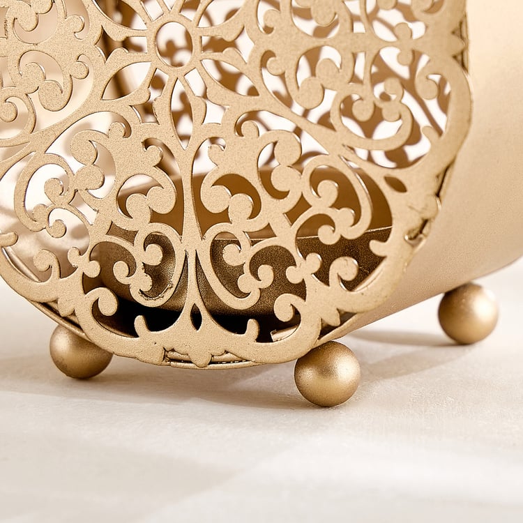 Corsica Nahar Curio Set of 2 Metal Laser Cut T-Light Holders