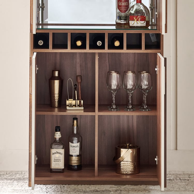 Shoji Bar Cabinet - Brown