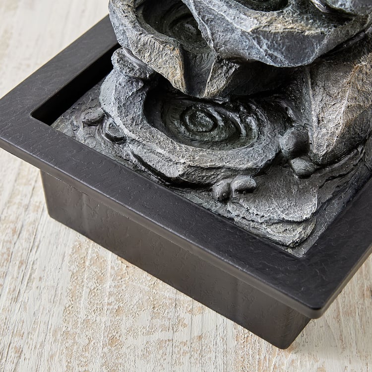 Corsica Alpine Polyresin Rock Water Fountain with Rotating Ball - 20x17x27cm