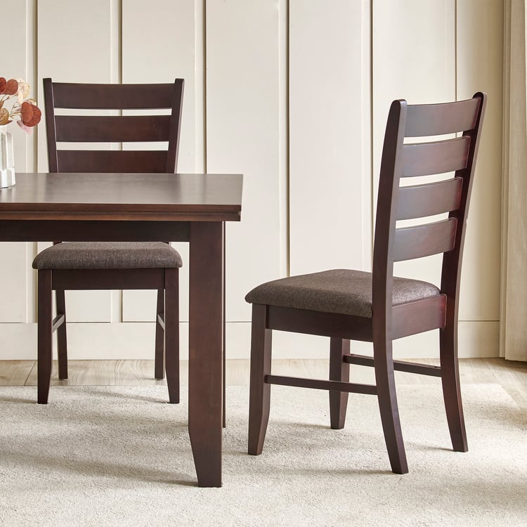 Helios Magnus Set of 2 Fabric Dining Chairs - Walnut