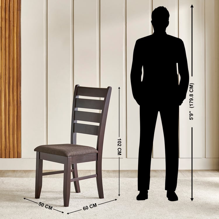 Helios Magnus Set of 2 Fabric Dining Chairs - Walnut