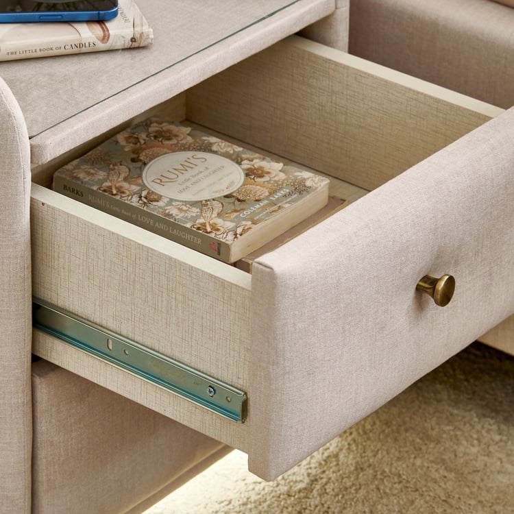 Stellar Elite NXT Amelia Bedside Table with Drawers - Beige