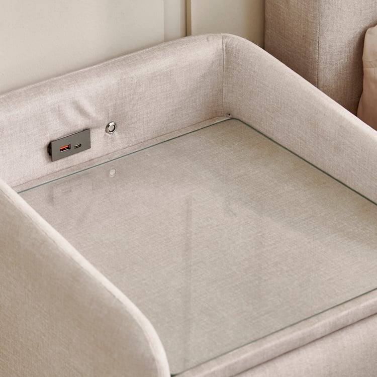 Stellar Elite NXT Amelia Bedside Table with Drawers - Beige