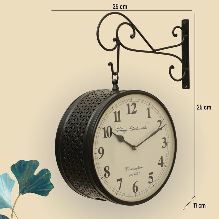 VEDAS Mystical India Anvi Metal Double-Sided Wall Clock - 25cm