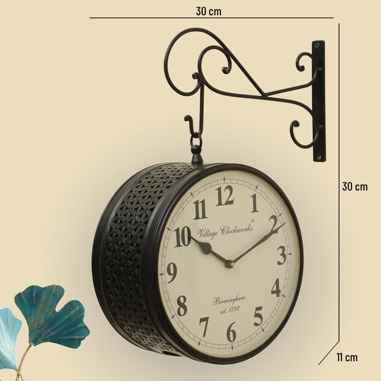 VEDAS Mystical India Anvi Metal Double-Sided Wall Clock - 30cm