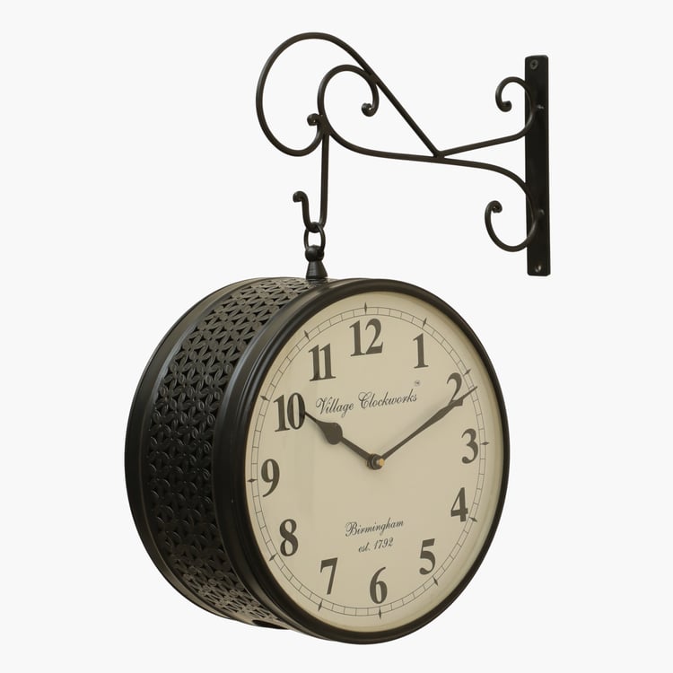 VEDAS Mystical India Anvi Metal Double-Sided Wall Clock - 30cm