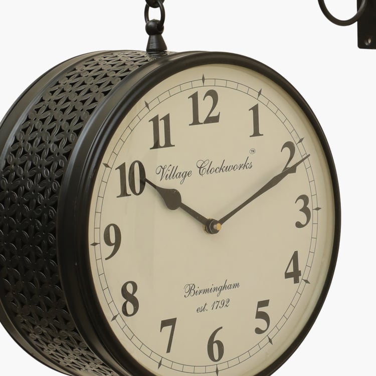 VEDAS Mystical India Anvi Metal Double-Sided Wall Clock - 30cm