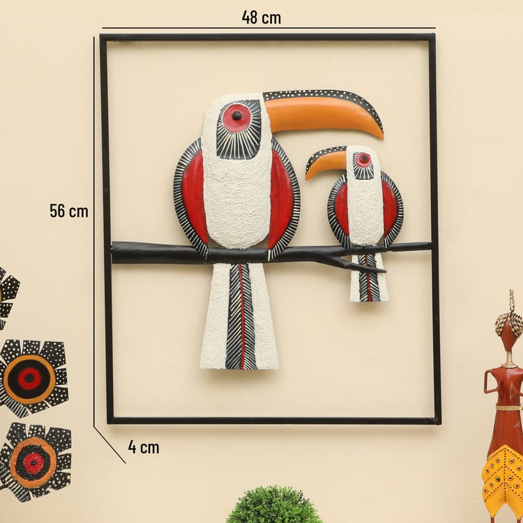 VEDAS Mystical India Amore Metal Bird Family Wall Accent