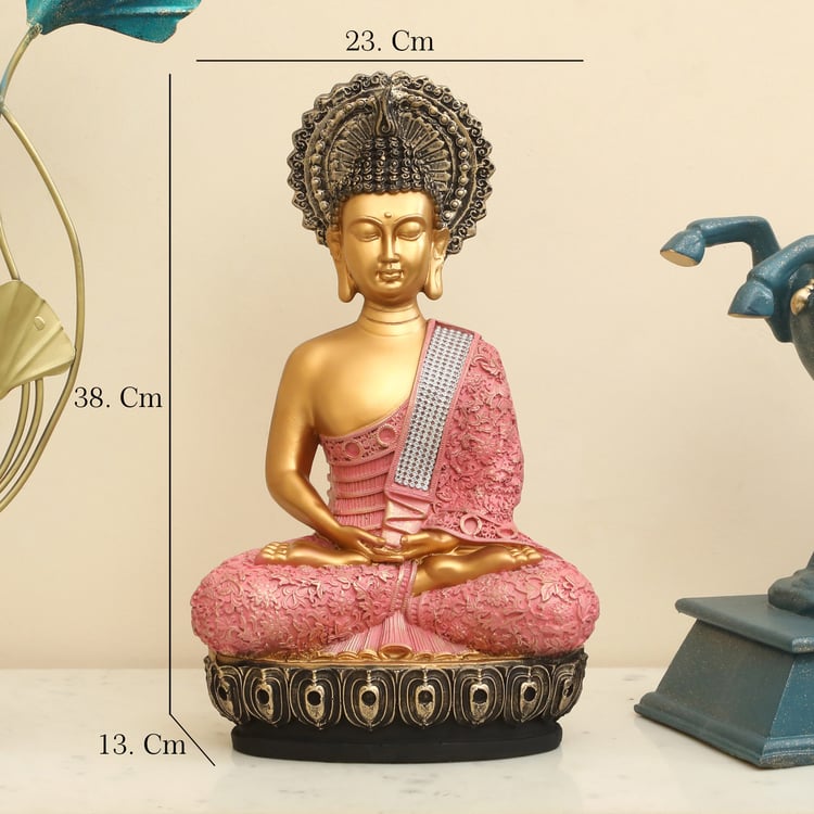 VEDAS Mystical India Akira Polyresin Meditating Buddha Figurine