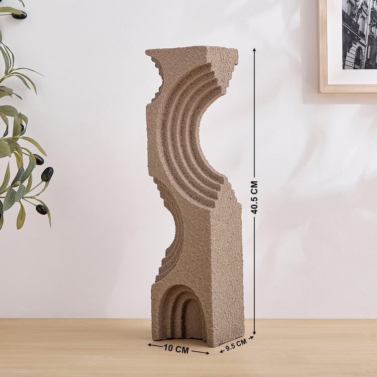 Dew Polyresin Ridge Arc Pillar Candle Holder