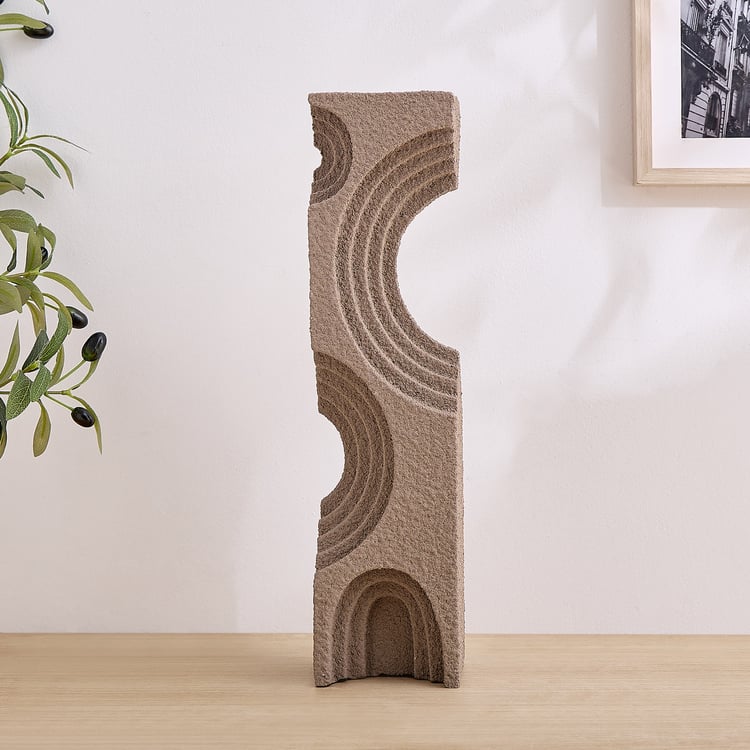 Dew Polyresin Ridge Arc Pillar Candle Holder