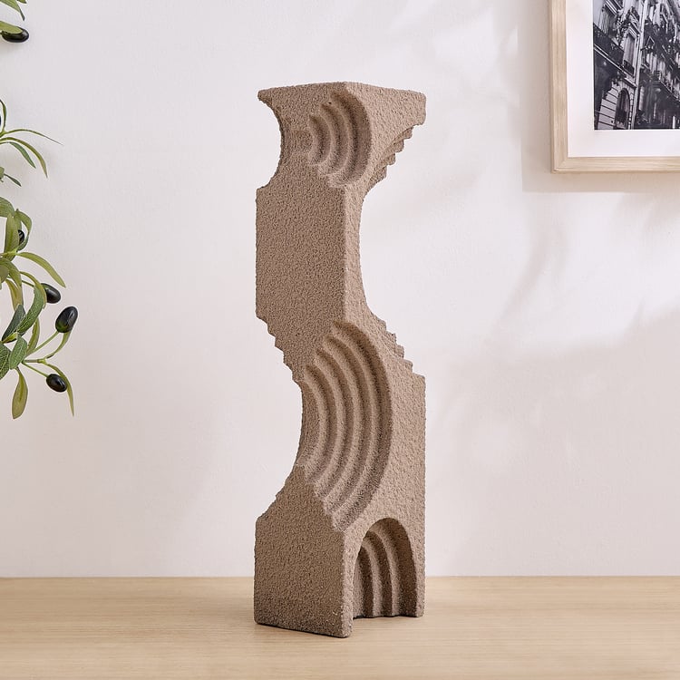 Dew Polyresin Ridge Arc Pillar Candle Holder