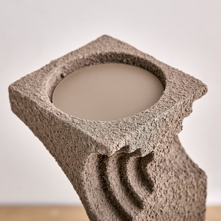 Dew Polyresin Ridge Arc Pillar Candle Holder