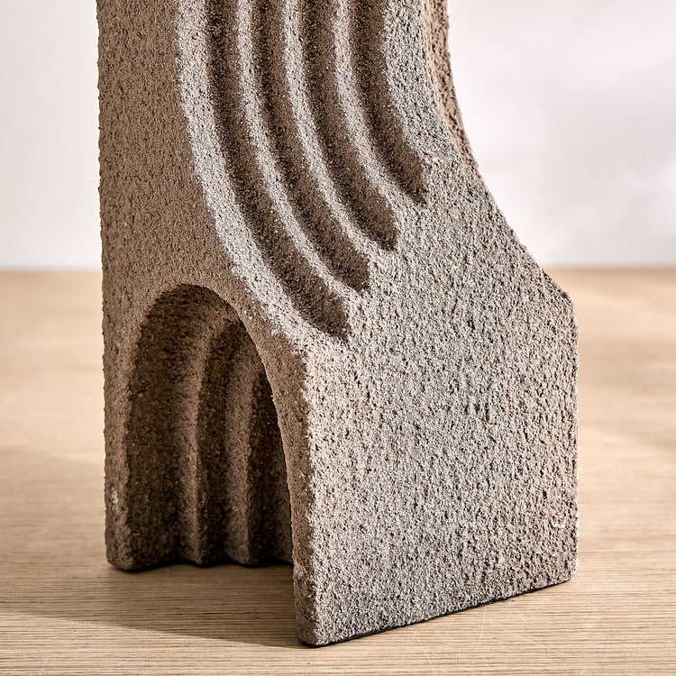 Dew Polyresin Ridge Arc Pillar Candle Holder